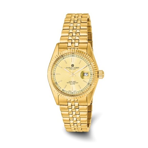CHarles Hubert Other - Charles Hubert Men's Gold Tone Watch - IP-Plated Stainless Steel - Date - 35mm